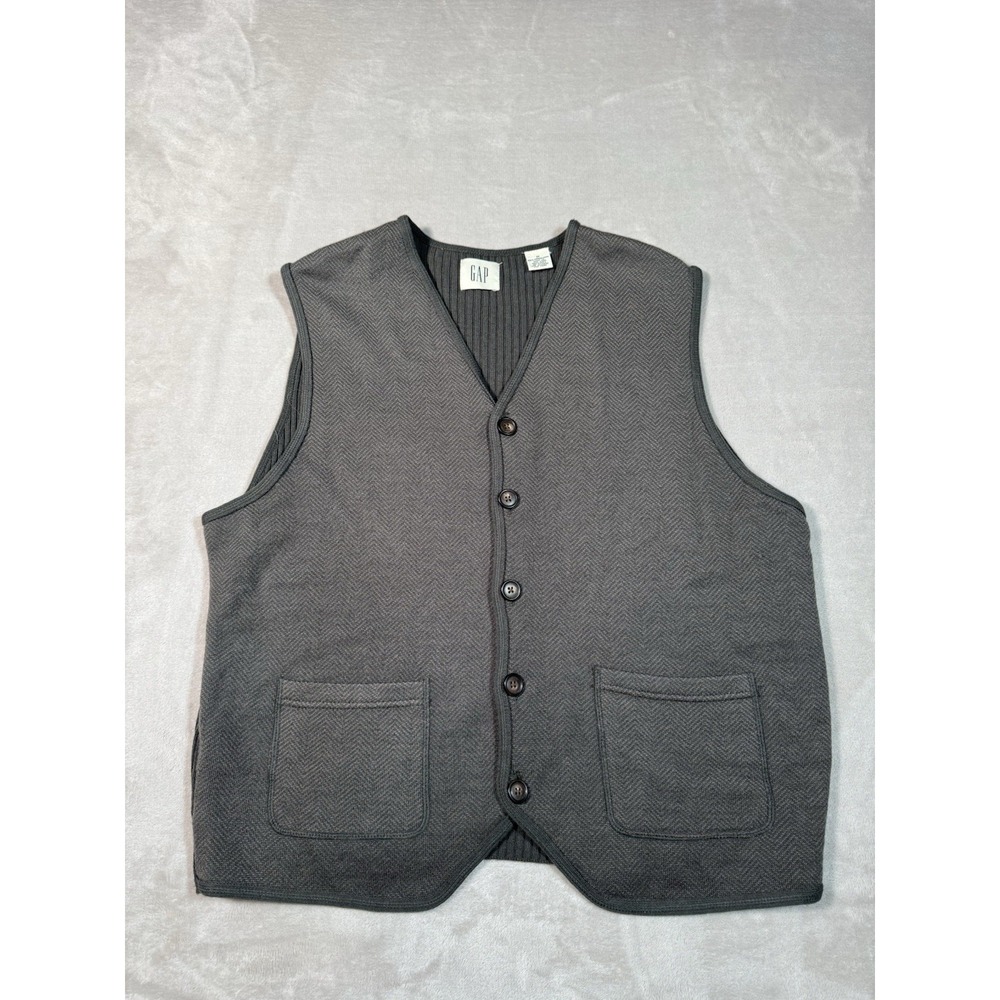 Vintage Gap Vest Size Medium Gray Merino Wool